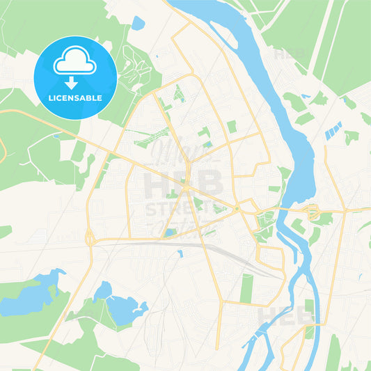 Narva, Estonia Vector Map - Classic Colors