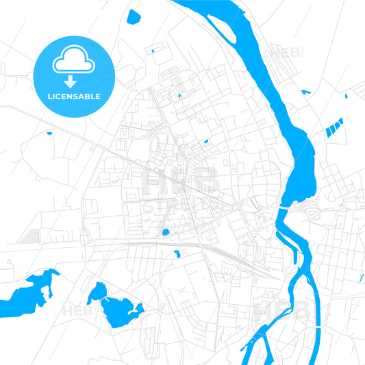 Narva, Estonia bright two-toned vector map