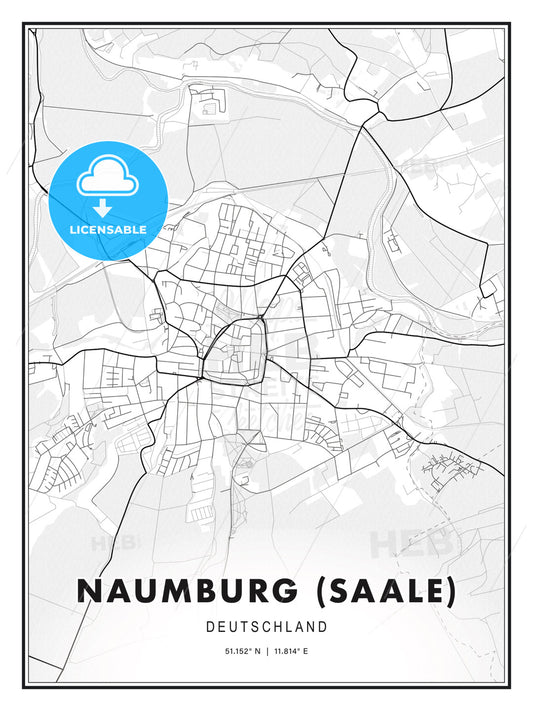 Naumburg (Saale), Germany, Modern Print Template in Various Formats - HEBSTREITS Sketches