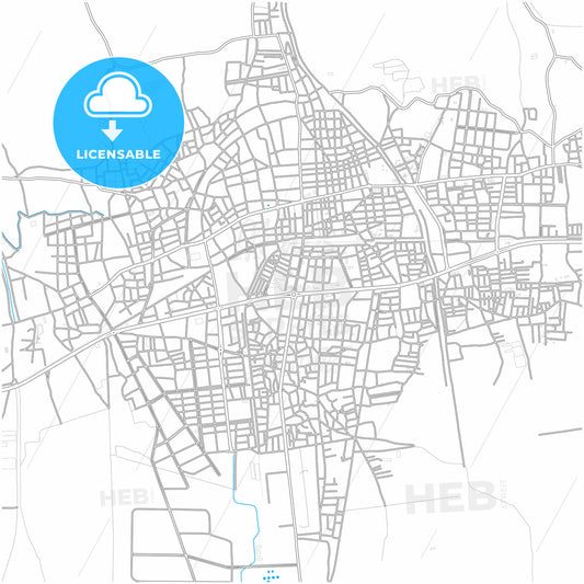 Nazilli, Aydın, Turkey, city map with high quality roads.