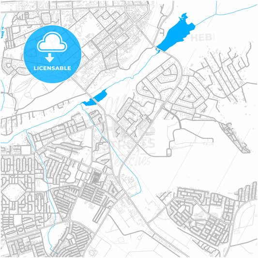 Ndola, Zambia, city map with high quality roads.