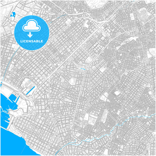 Nea Smyrni, Attica, Greece, city map with high quality roads.