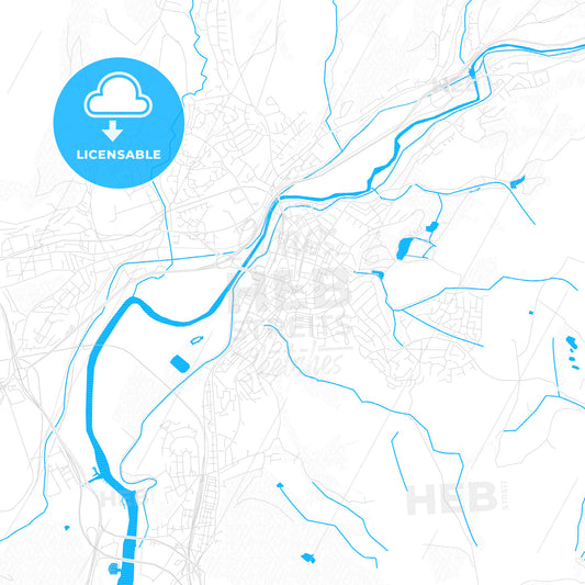 Neath, Wales PDF vector map with water in focus