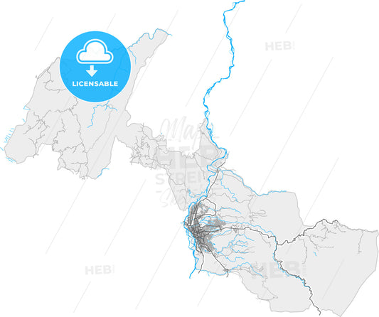 Neiva, Colombia, high quality vector map