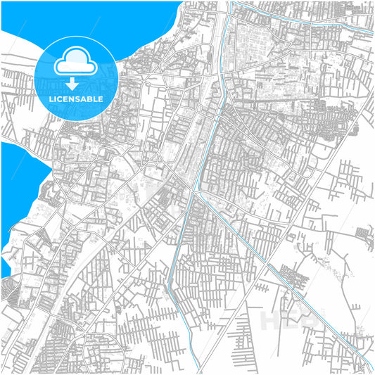 Nellore, Andhra Pradesh, India, city map with high quality roads.