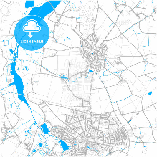 Nettetal, North Rhine-Westphalia, Germany, city map with high quality roads.