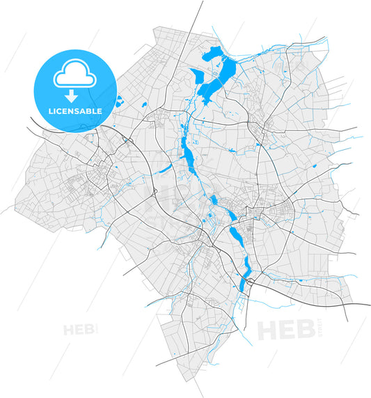 Nettetal, North Rhine-Westphalia, Germany, high quality vector map