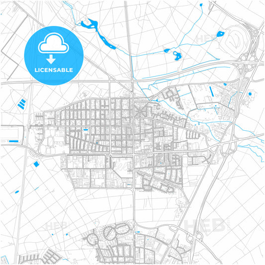 Neu-Isenburg, Hesse, Germany, city map with high quality roads.