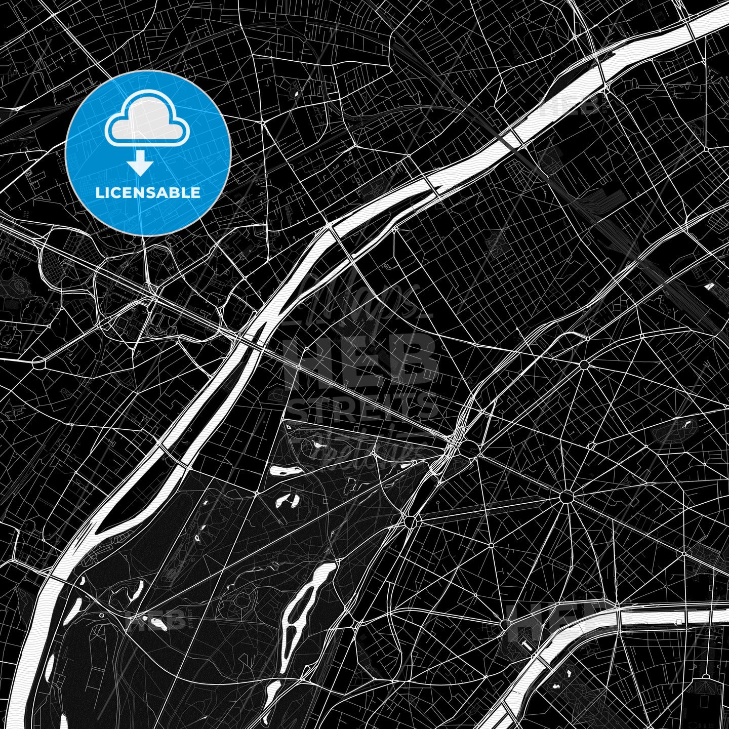 Neuilly-sur-Seine, France PDF map