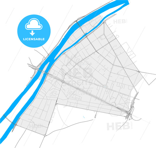 Neuilly-sur-Seine, Hauts-de-Seine, France, high quality vector map