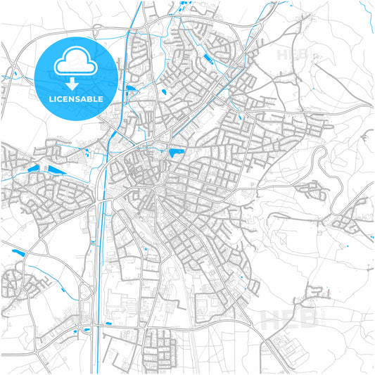 Neumarkt in der Oberpfalz, Bavaria, Germany, city map with high quality roads.