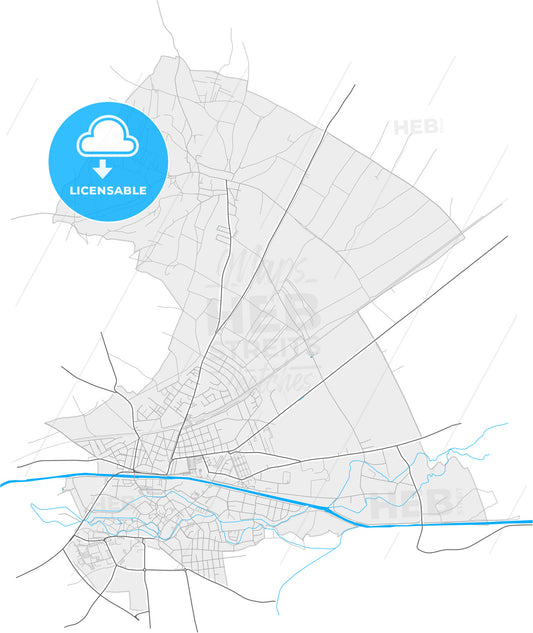 Neunkirchen, Lower Austria, Austria, high quality vector map