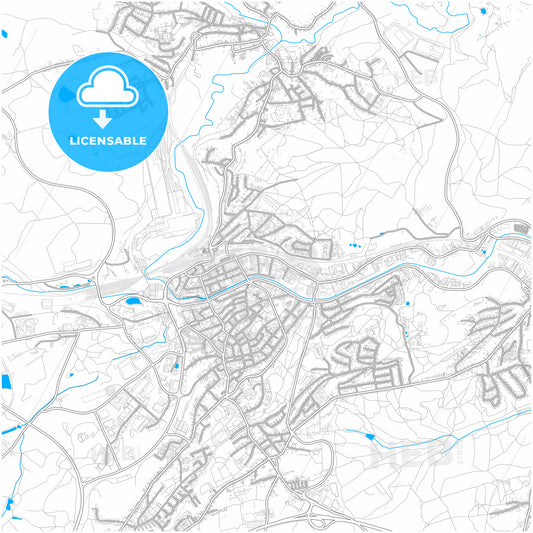 Neunkirchen, Saarland, Germany, city map with high quality roads.