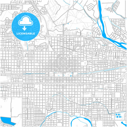 Neuquen, Argentina, city map with high quality roads.