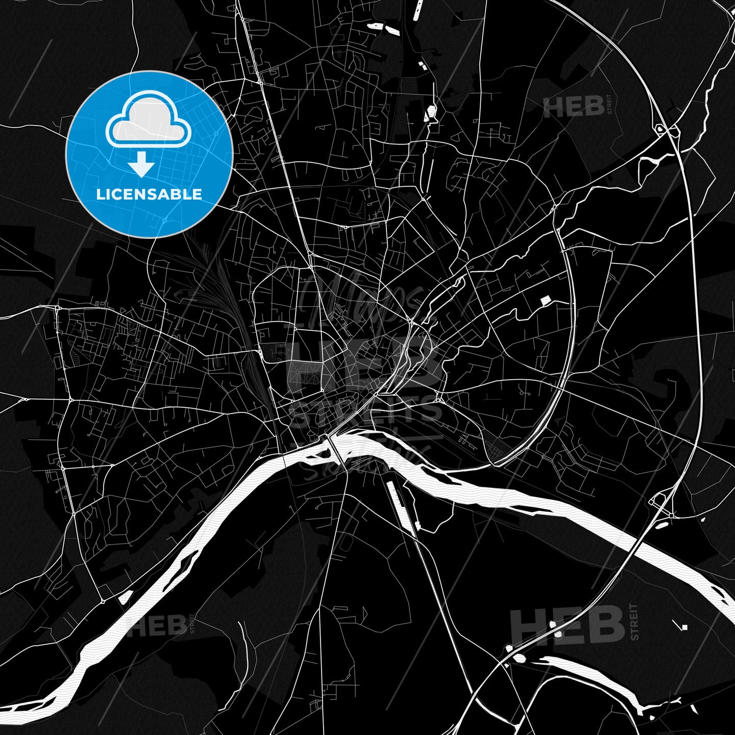 Nevers, France PDF map