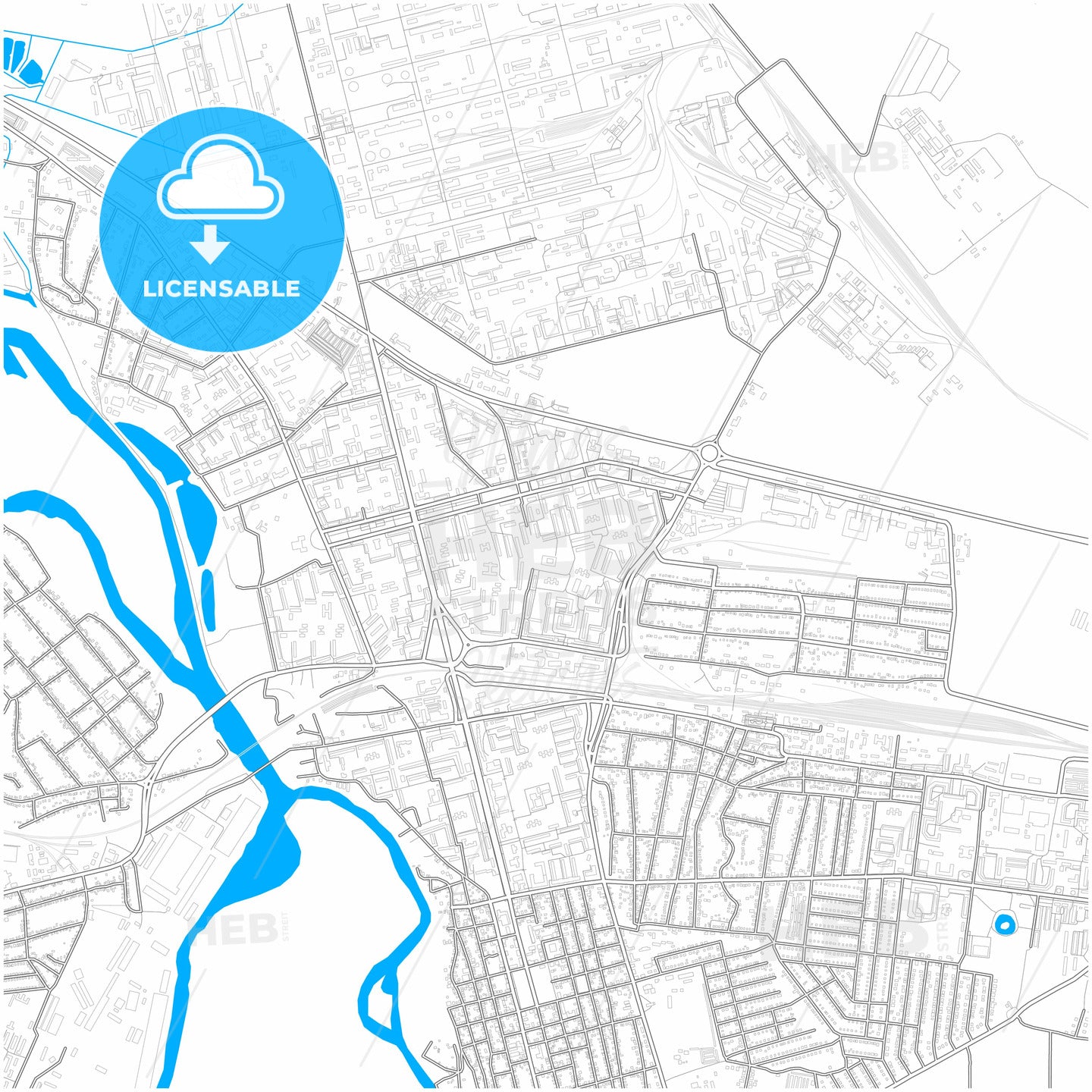 Nevinnomyssk, Stavropol Krai, Russia, city map with high quality roads.