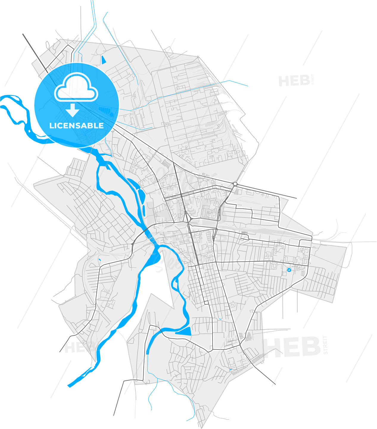 Nevinnomyssk, Stavropol Krai, Russia, high quality vector map