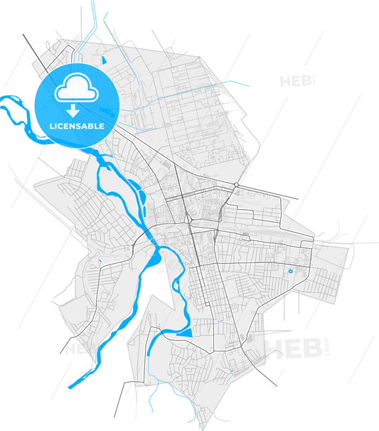 Nevinnomyssk, Stavropol Krai, Russia, high quality vector map