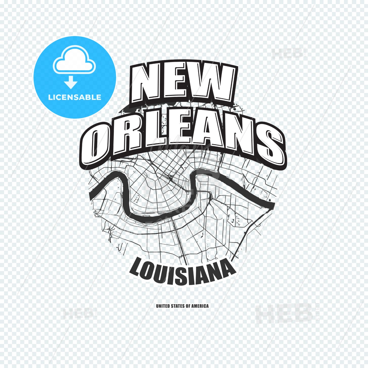 New Orleans, Louisiana, logo artwork – instant download