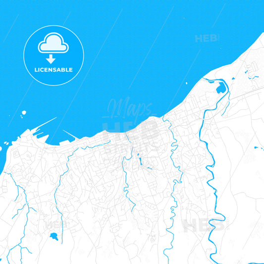 New Plymouth, New Zealand PDF vector map with water in focus