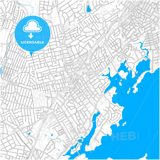 New Rochelle, New York, United States, city map with high quality roads.