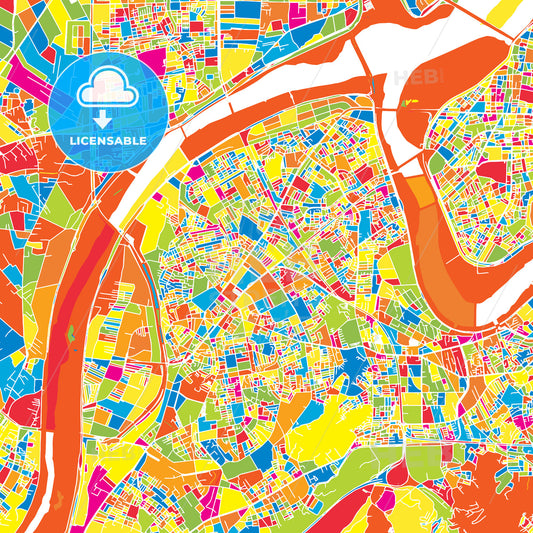 New Taipei City, Taiwan, colorful vector map
