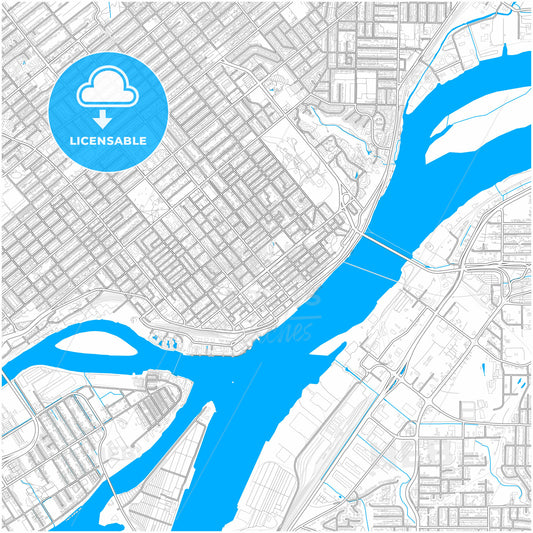 New Westminster, British Columbia, Canada, city map with high quality roads.