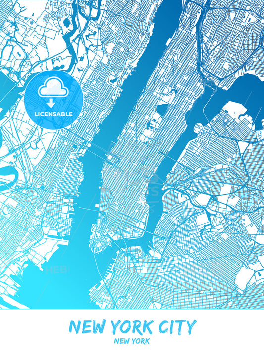 New York City, New York - Map Poster Design