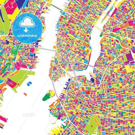 New York City, United States, colorful vector map