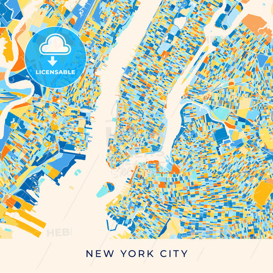 New York City colorful map poster template