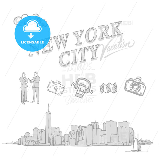 New York City travel sketches – instant download