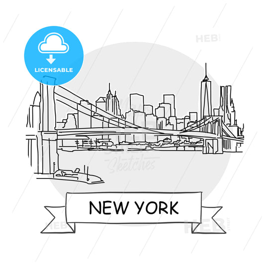 New York Cityscape Vector Sign – instant download