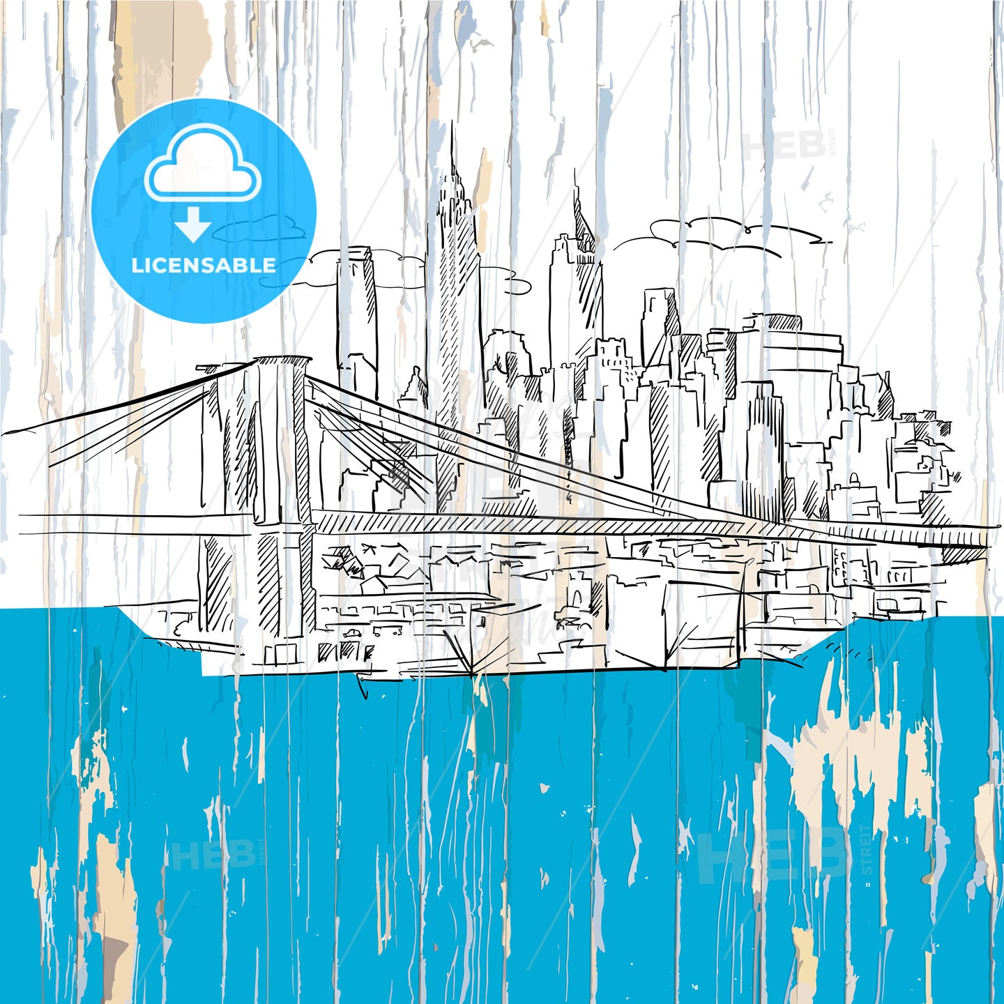 New York Metropolis drawing – instant download