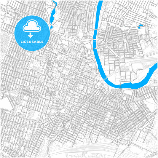 Newark, New Jersey, United States, city map with high quality roads.
