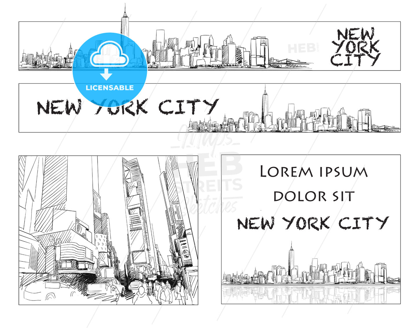 Ney York City Skyline Banner Layout – instant download