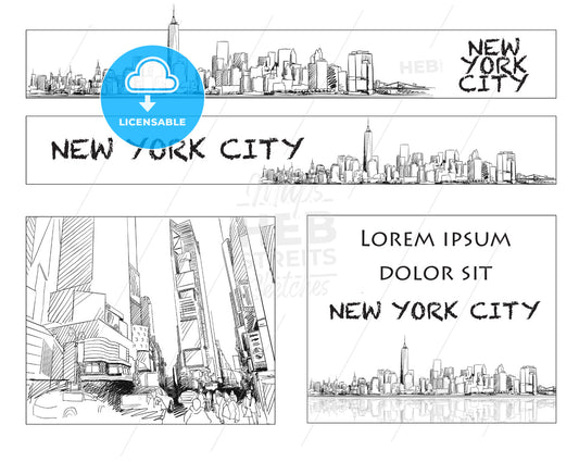 Ney York City Skyline Banner Layout – instant download