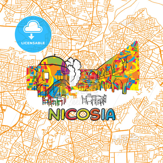 Nicosia Travel Art Map
