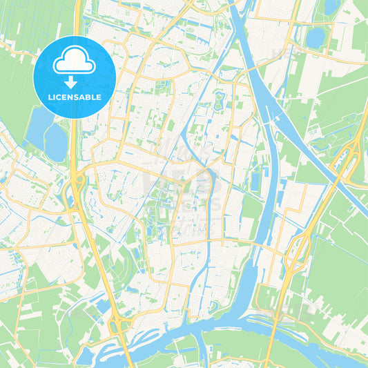 Nieuwegein, Netherlands Vector Map - Classic Colors