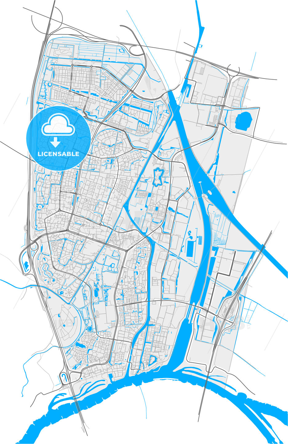 Nieuwegein, Utrecht, Netherlands, high quality vector map