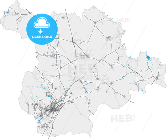 Niğde, Niğde, Turkey, high quality vector map