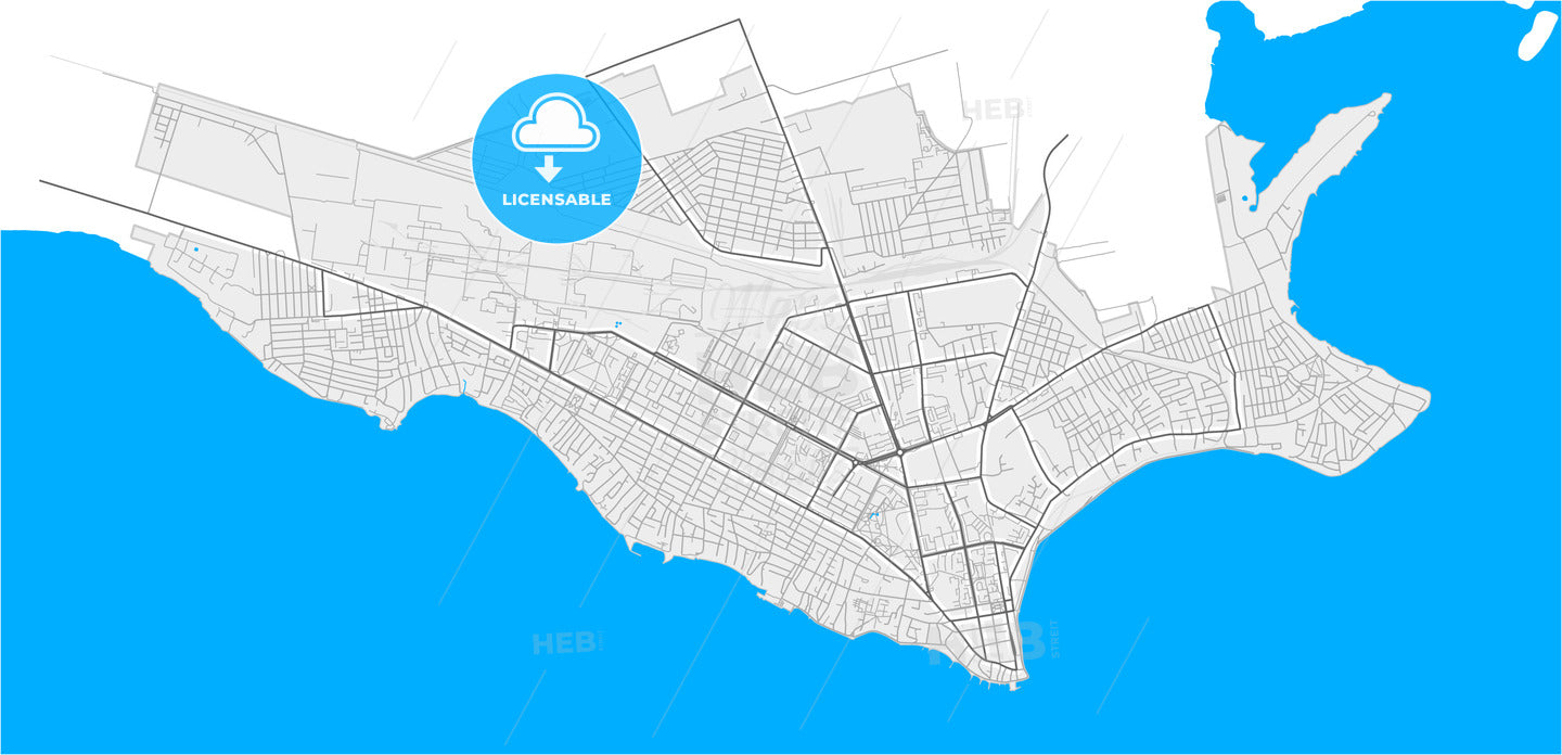 Nikopol, Dnipropetrovsk Oblast, Ukraine, high quality vector map