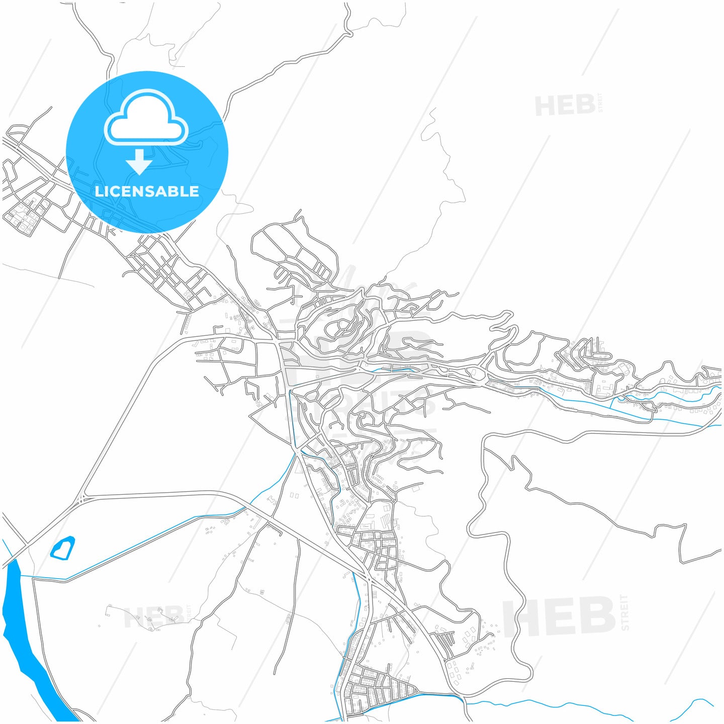 Niksar, Tokat, Turkey, city map with high quality roads.