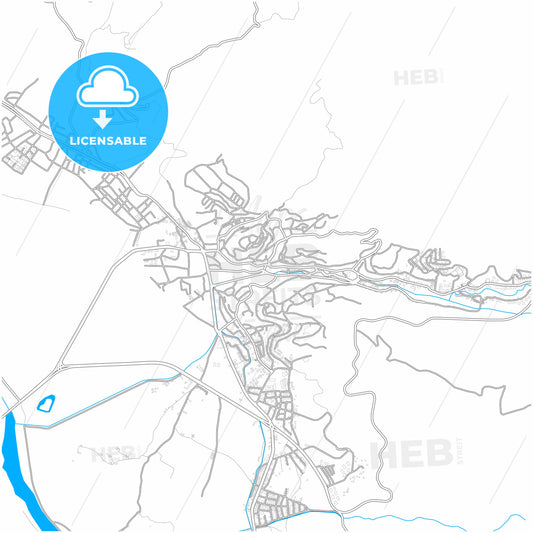 Niksar, Tokat, Turkey, city map with high quality roads.