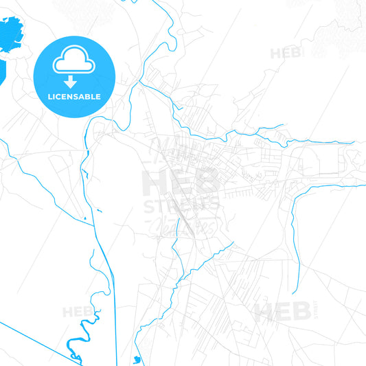 Nikšić, Montenegro PDF vector map with water in focus