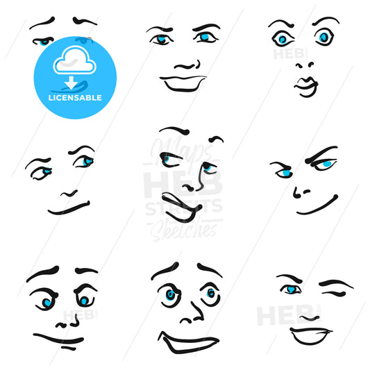 Nine Impressive Emoticon icons – instant download