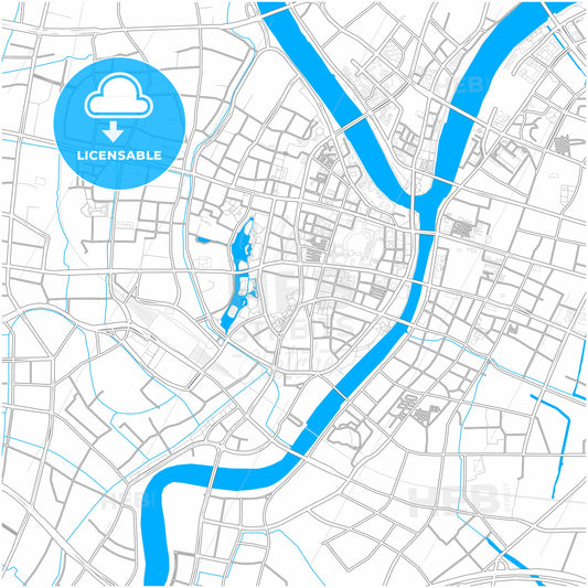 Ningbo, Zhejiang, China, city map with high quality roads.