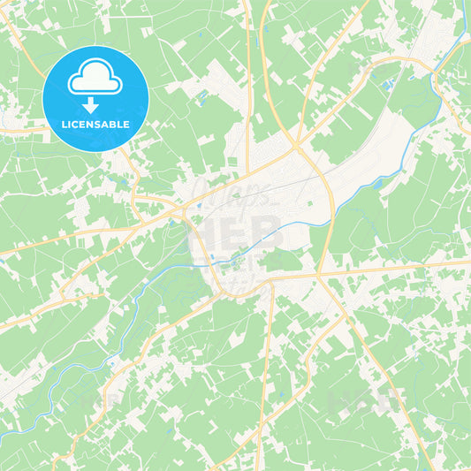 Ninove, Belgium Vector Map - Classic Colors