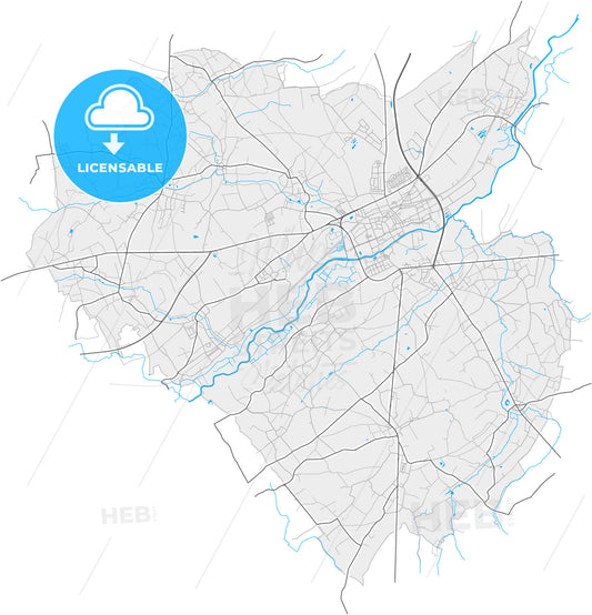 Ninove, East Flanders, Belgium, high quality vector map
