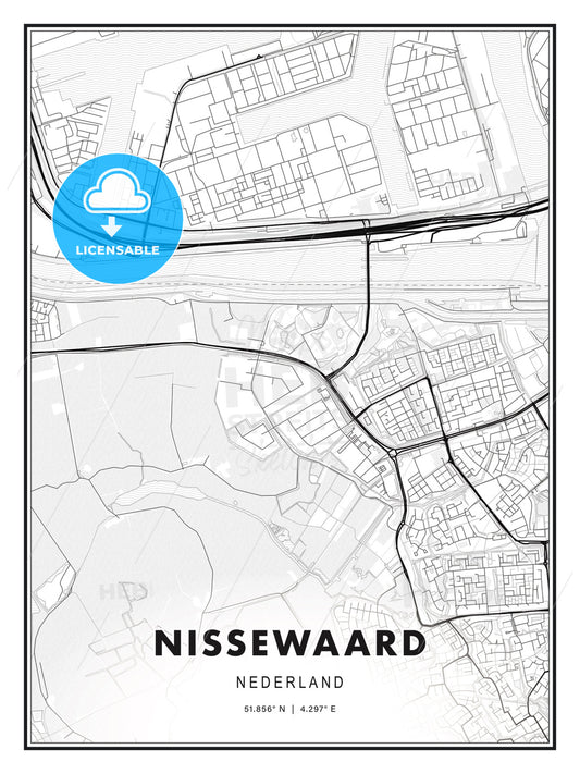 Nissewaard, Netherlands, Modern Print Template in Various Formats - HEBSTREITS Sketches