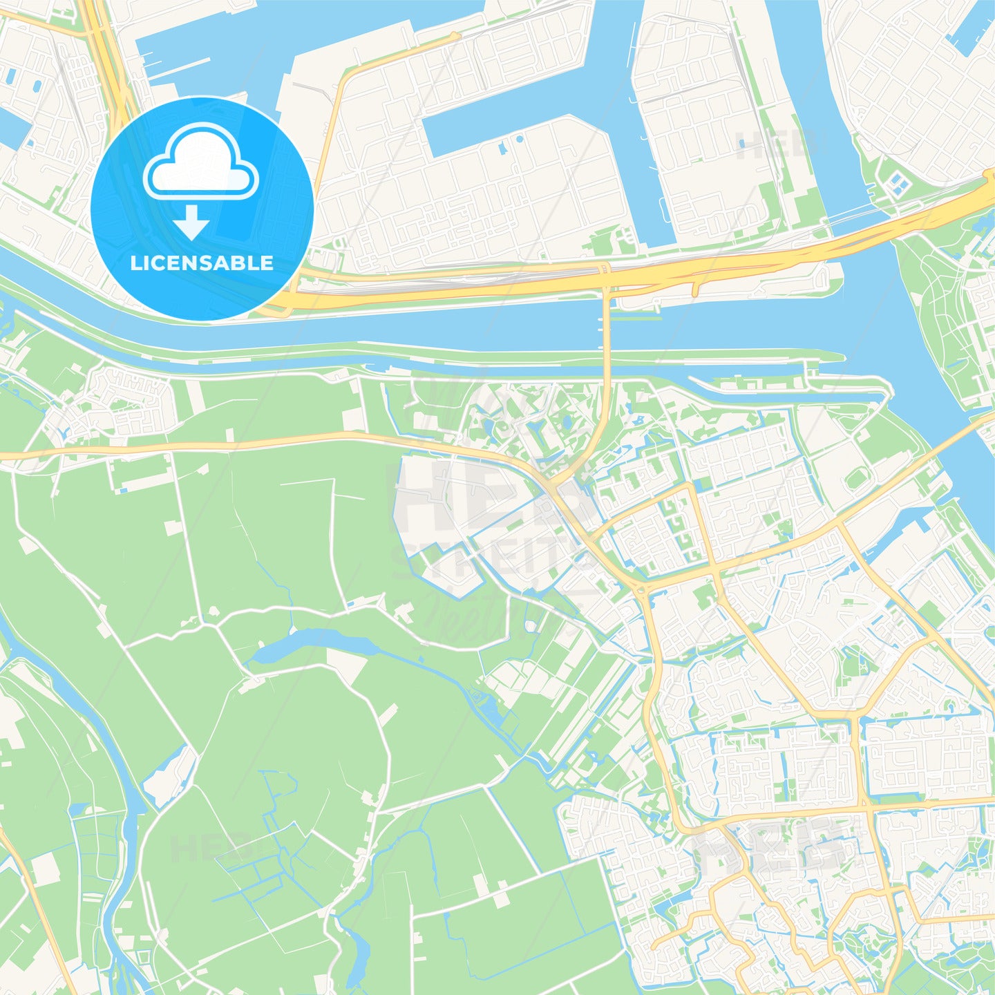 Nissewaard, Netherlands Vector Map - Classic Colors